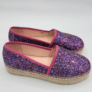 Womens Kate Spade sparkle glitter espadrilles shoes size 5.5